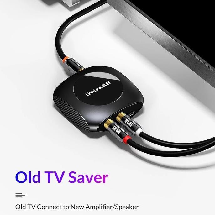 Unnlink Analog To Digital Audio Converter Adc 96Khz Rca To Optic & Kbl