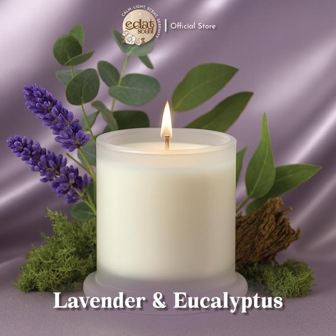 Eclat Candles Fresh Floral Woody Aromatherapy Candle Lilin Aromaterapi Estetik Cup Kaca Besar Colorf