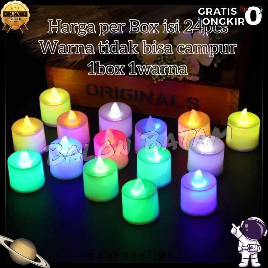 Cod Grosir Isi 24Pcs Lilin Mini Led / Lilin Elektrik / Lampu Hias Natal