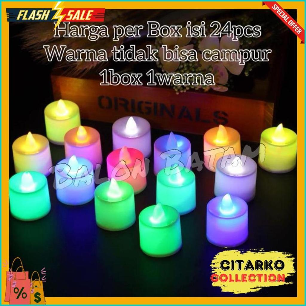 Cod Grosir Isi 24Pcs Lilin Mini Led / Lilin Elektrik / Lampu Hias Natal