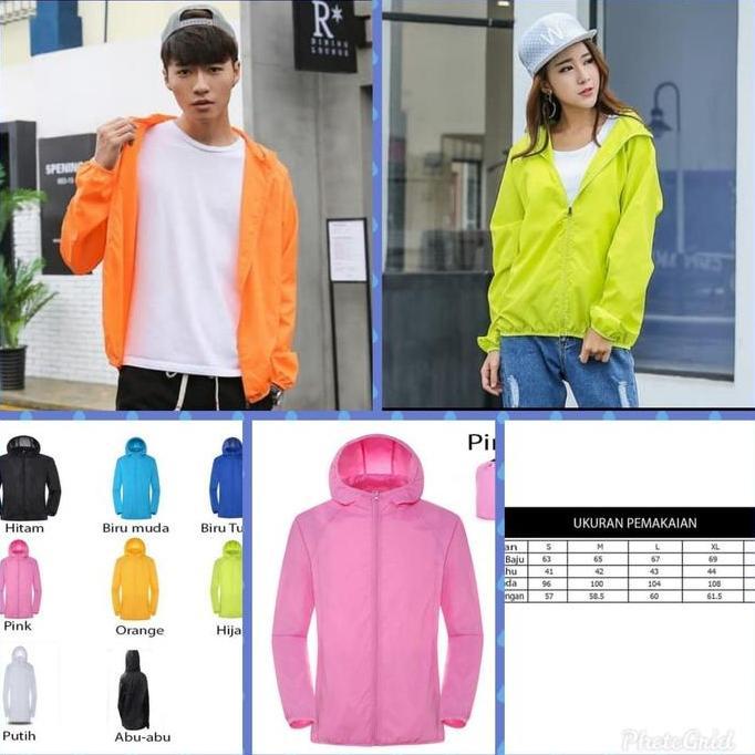 NEW JAKET PARASUT OLAHRAGA RUNNING, SEPEDA , FISHING PRIA-WANITA TAHAN AIR ORI