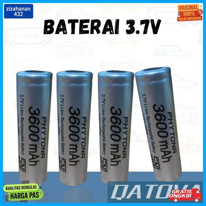 Phytona Baterai Cas Isi Ulang 18650 3600Mah 3.7Volt Rechargeable Battery Baterai Ukuran 18650