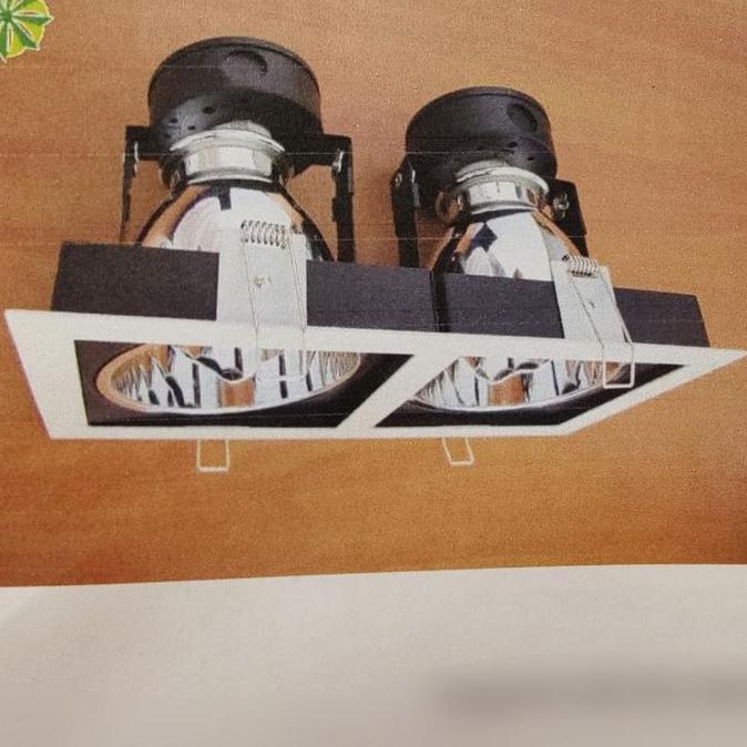 HARGA DISC - AR424 Kap Lampu Lubang Fitting E27 Tanam Plafon Downlight 4 inch isi 2