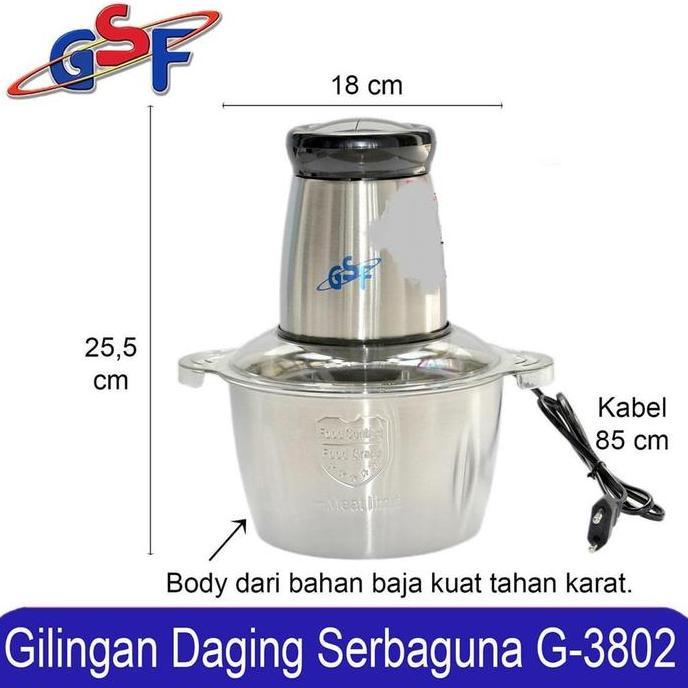 New- GSF Blender Chopper Penggiling Daging Bumbu Food Processor Stainless