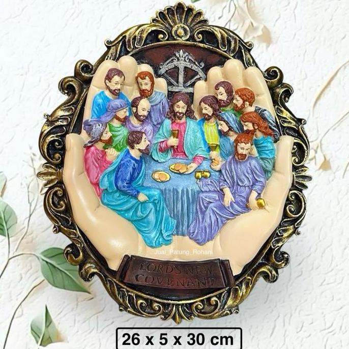 `````````] Hiasan Dinding Oval Perjamuan Terakhir 30 cm