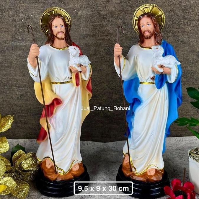 #####] Patung Yesus Gembala Penggembala 30 cm
