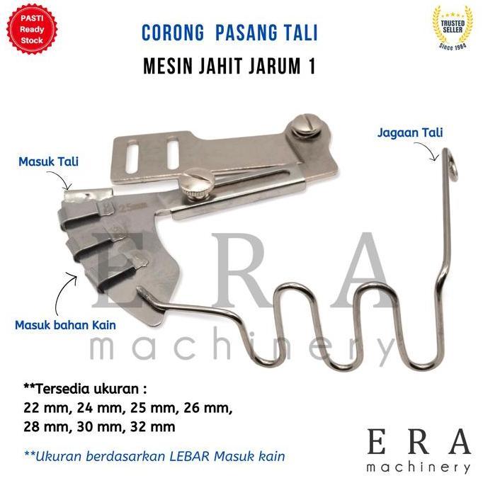 Corong Pasang Tali Mesin Jahit Jarum 1 Industri Folder Piping Welting Single Needle 22 24 25 26 28 3