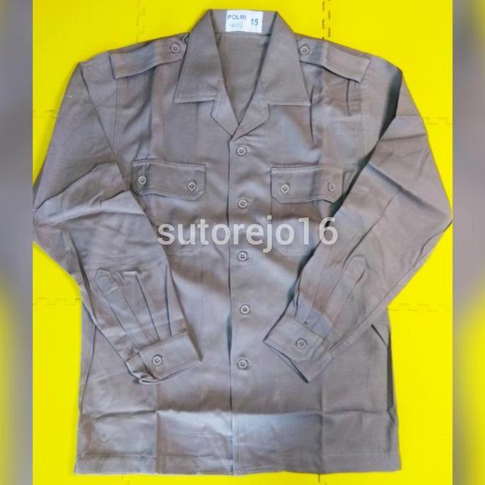 seragam baju pdl sus jatah polri pembina pramuka lengan panjang coklat