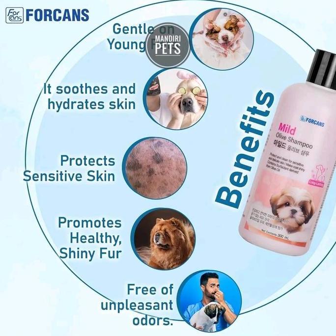 Forcans Mild Olive Dog Shampoo - Shampoo Anjing Forbis