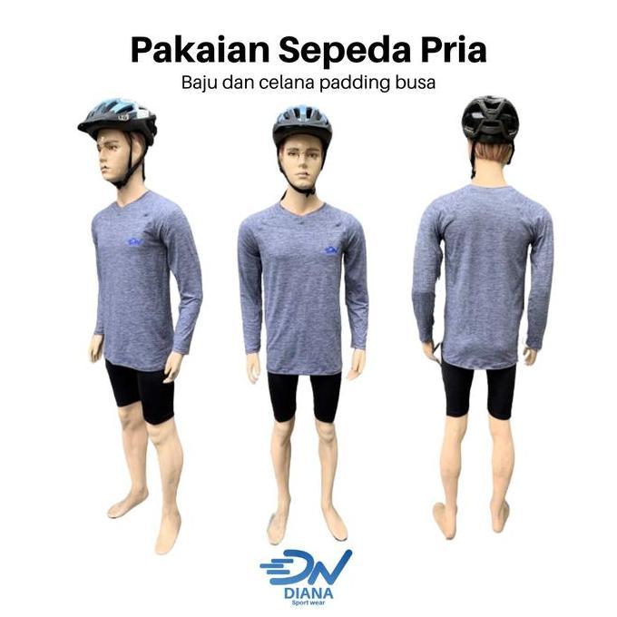 NEW SET PAKAIAN BERSEPEDA PRIA CELANA SEPEDA PADDING BUSA DAN BAJU SEPEDA ORI