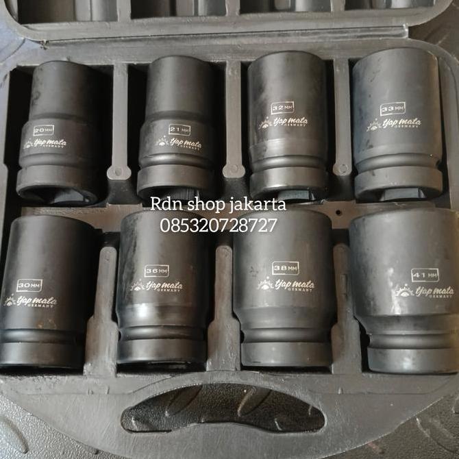 Kunci shock sok 1 inch set 8 pcs 20 - 41 mm Tjap Mata Germany [terbaik]