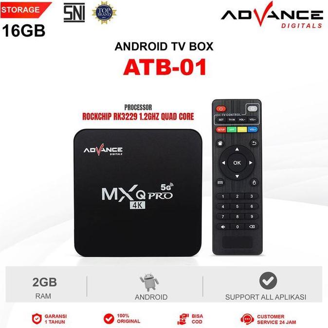 TERBARU - ADVANCE ATB-01 ANDROID TV BOX MXQ PRO 4K SUPPORT WIFI 4+32GB