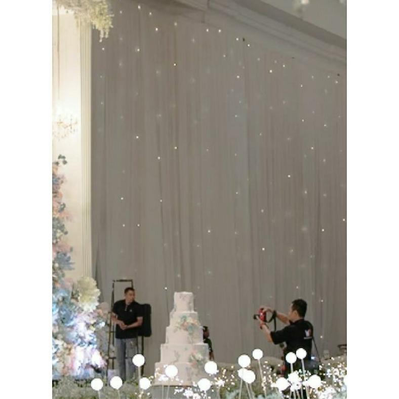 Bhadrika - Lampu Bintang Kabel Transparant,50 Bh Lampu Warmwhite, Jarak Antar Lampu 100 Cm Tidak Ked