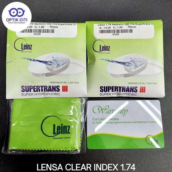Lensa Kacamata Minus Tinggi Leinz Super Tipis High Index 1.74 Original
