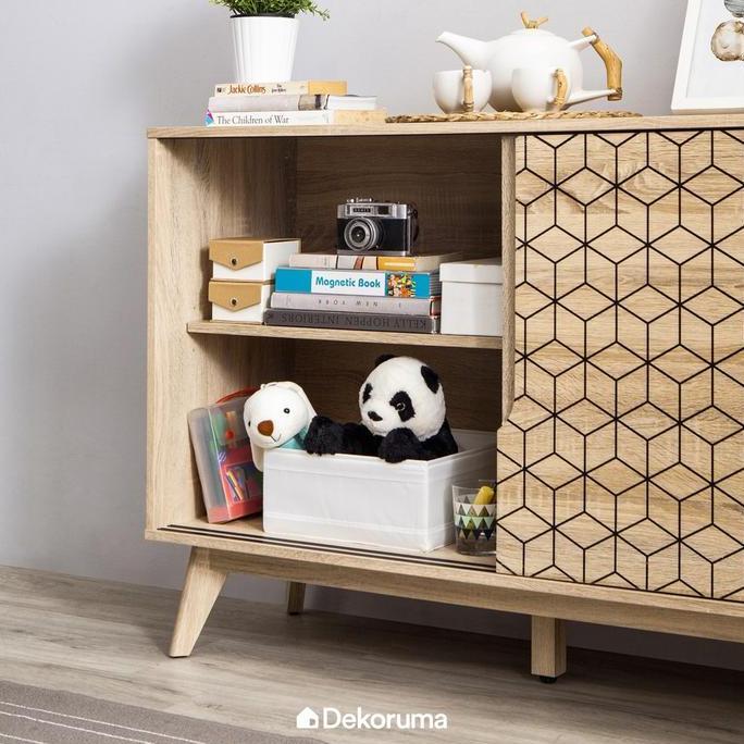 Terlaris Dekoruma Nomura Lemari Kabinet Minimalis 2 Pintu Sliding | Credenza Buffet