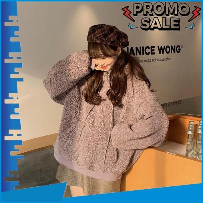 Ready Stock Kja-15 Jaket Luaran Wanita Import Korea Jepang Big Size Wol Bulu Kuping Beruang Winter M