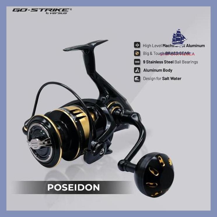 (PANCING) REEL GOSTRIKE VERSUS POSEIDON 6000HG 9 BALL BEARINGS - SPINNING SALTWATER MAX DRAG 18KG SI