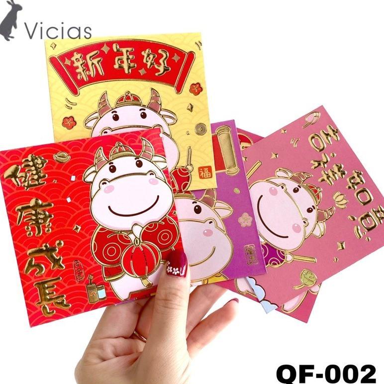 6Pcs Angpao Sapi Kerbau Lucu Imlek Sincia Tahun 2021 Hoki Angpau New