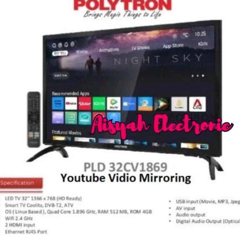 SMART TV POLYTRON 32 INCH DIGITAL TV GARANSI 5 TAHUN