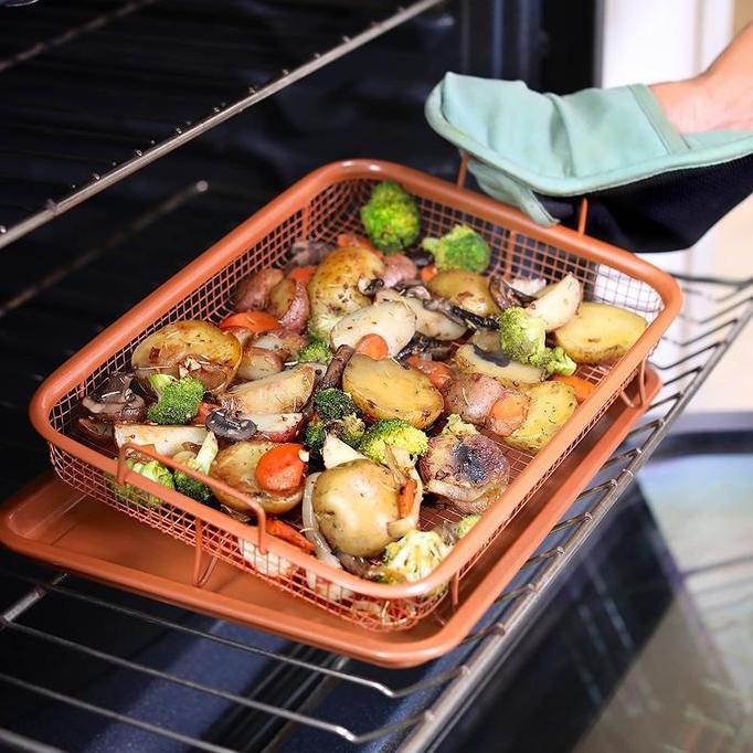 Cooper Crisper Tray / Baking Tray / Oven Tray / Peniris Minyak / Cooling Rack. Stainless Steel