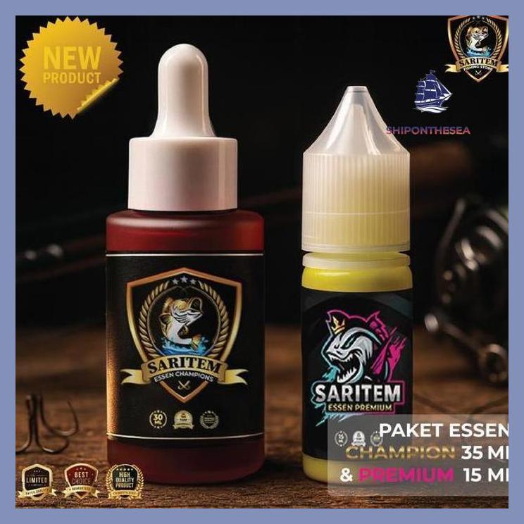 (PANCING) PAKET BUNDLING ESSEN IKAN CHAMPION X ESSEN PREMIUM 15 ML UMPAN IKAN AIR TAWAR BEST SELLER 