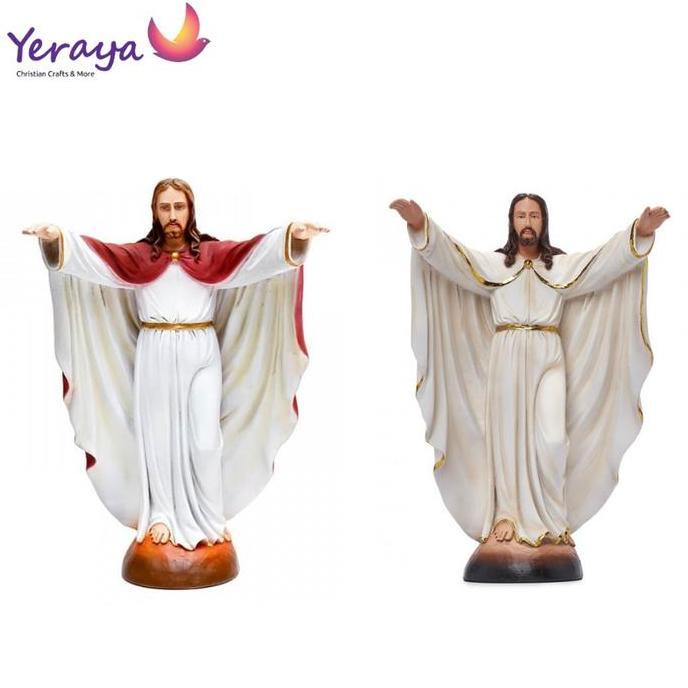 paling diminati] Patung Tuhan Yesus Memberkati 40cm / Besar - Patung Rohani - Patung Yesus