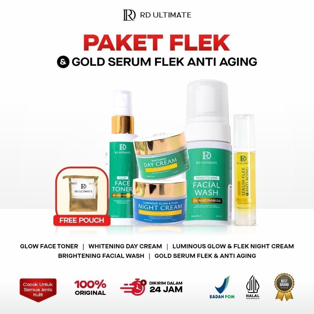 Ybw-2429 Cream Rd Ultimate - Paket Flek Free Serum Gold Untuk Atasi Noda Hitam Pada Wajah Dan Anti A