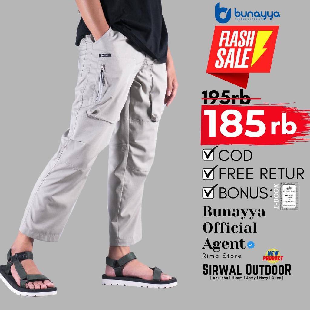 Sale Bunayya Official Store L Celana Sirwal Cargo Outdoor Tactical Dewasa Bunayya Sunnah Clothing L 
