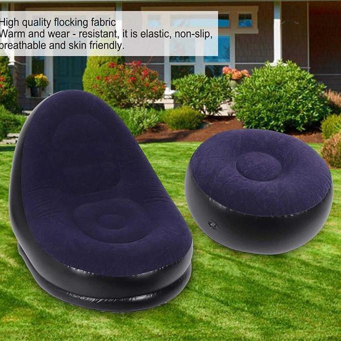 Sofa Malas Pompa Angin Dengan Bantalan Kaki