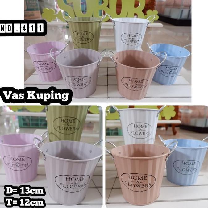 +++++] Vas / Pot Kaleng Home Flower Segi Kuping (411) Modern Flower