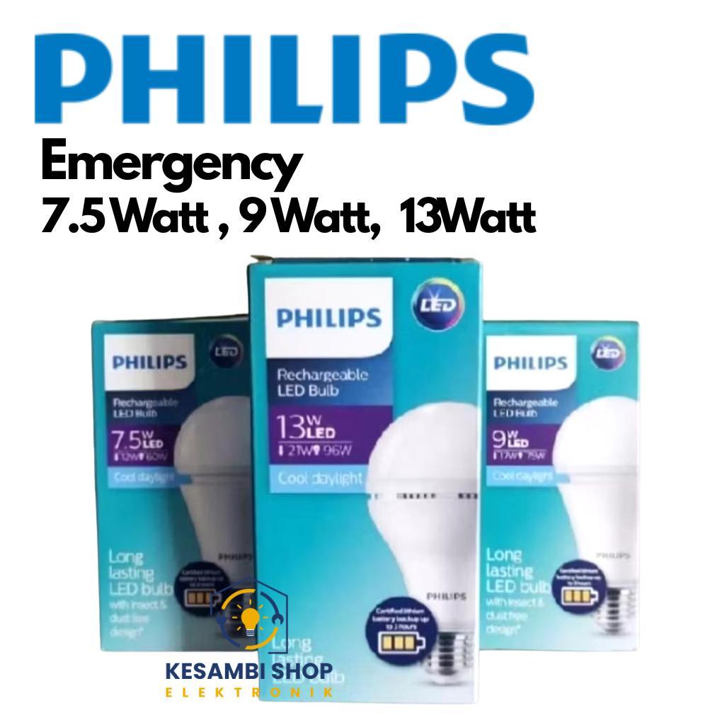 Lampu Emergency PHILIPS 7,5W 9W 13W PHILIPS Rechargeable 6500K Cahaya Putih Lampu emergency