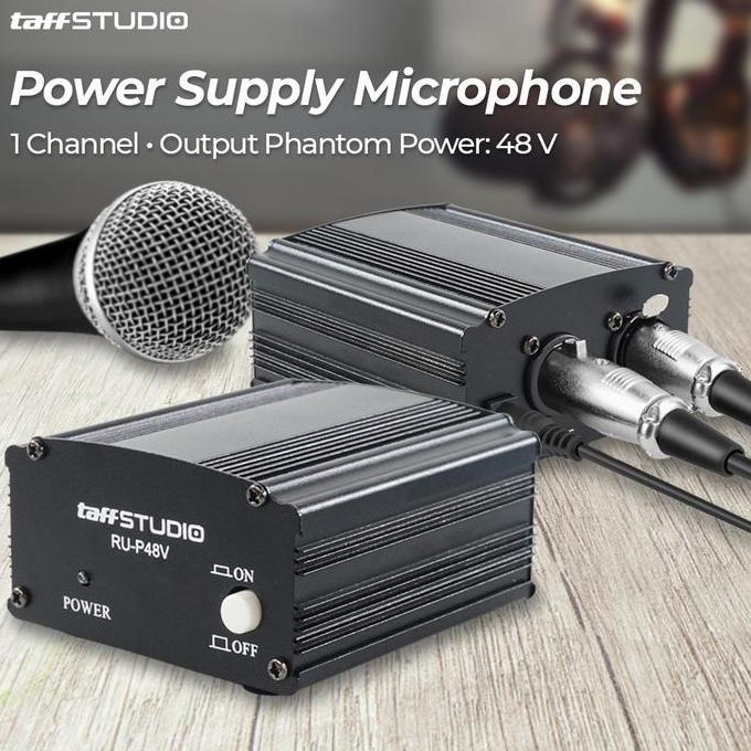 Phantom Power Microphone 1 Channel 48V Supply for Condenser Microphone [terbaik]