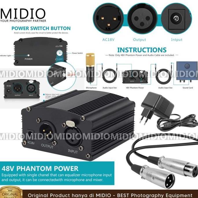 Phantom Power Supply 48V for Condenser Microphone [terbaik]