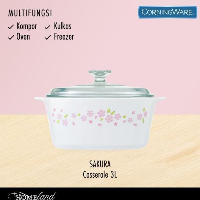 Corningware Sakura Casserole / Panci Kaca