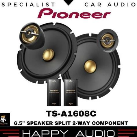 Murah Speaker Split 2-Way Component System 6.5 Inch Pioneer Ts-A1608C Midbass + Tweeter + Crossover 