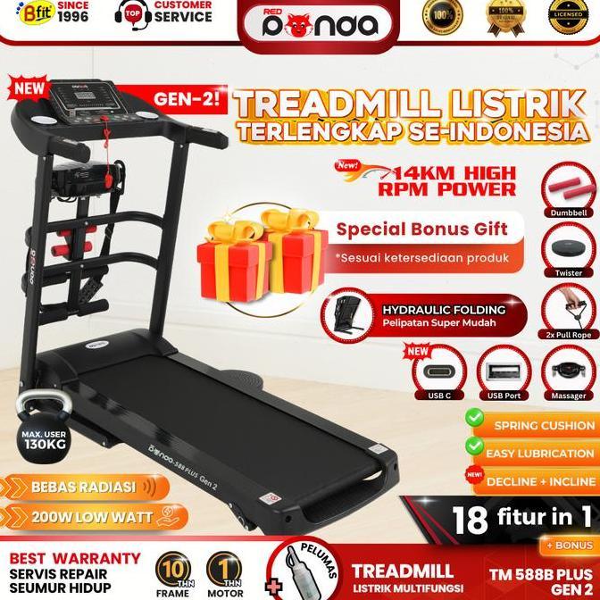 Motorized Treadmill Redpanda 588 Super Murah Kokoh Kuat Multifunction