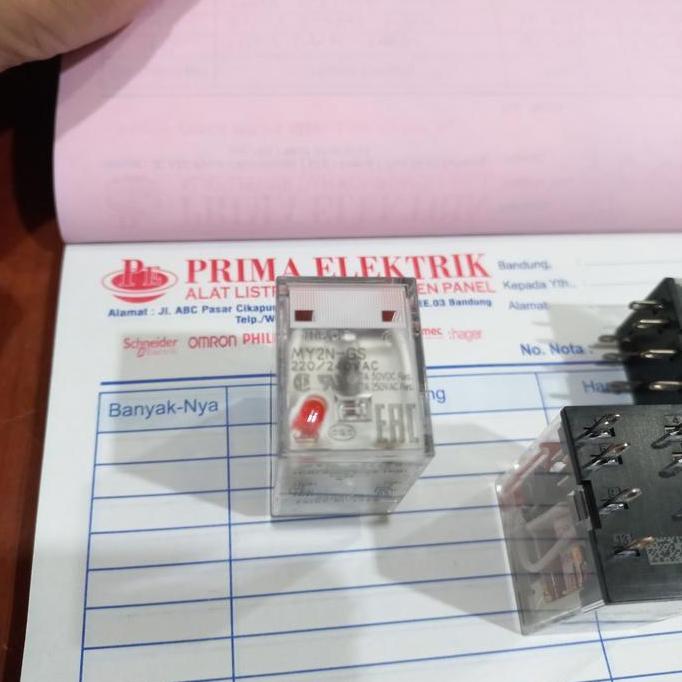 Relay My2N-Gs 220Vac Omron Original+ Socket My2 8 Pin Hemat
