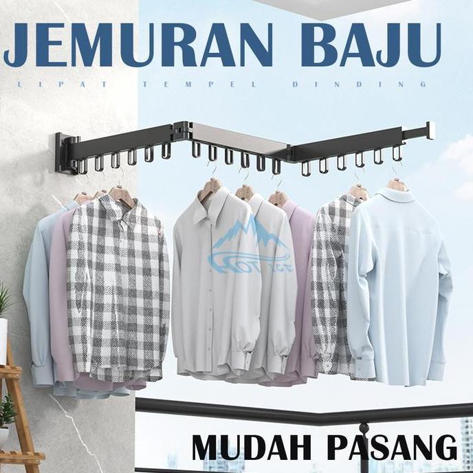 Jemuran Dinding Baju aluminium jemuran Lipat Gantung