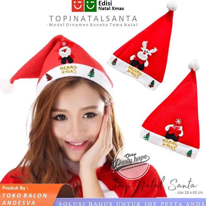 ] Topi Natal Merry Christmas Boneka / aksesoris natal topi santa claus Ornamen Boneka Natal / topi m
