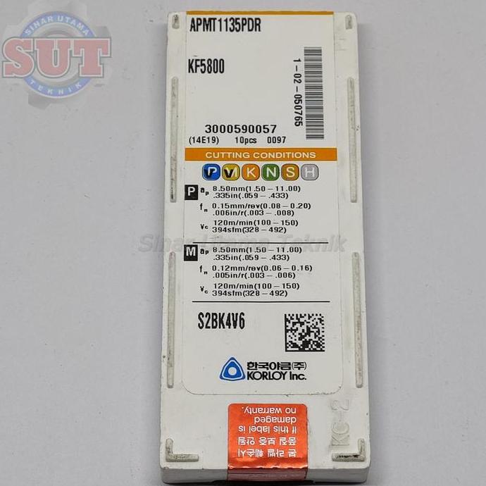 HARGA DISC - APMT1135PDR KF5800 KORLOY Insert Milling APMT11