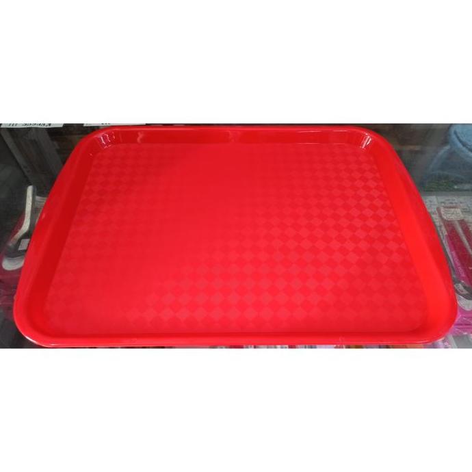 Terlaris Viento Nampan Warna Merah Emboss Kotak-Kotak Pi-3025 Plastik Baki