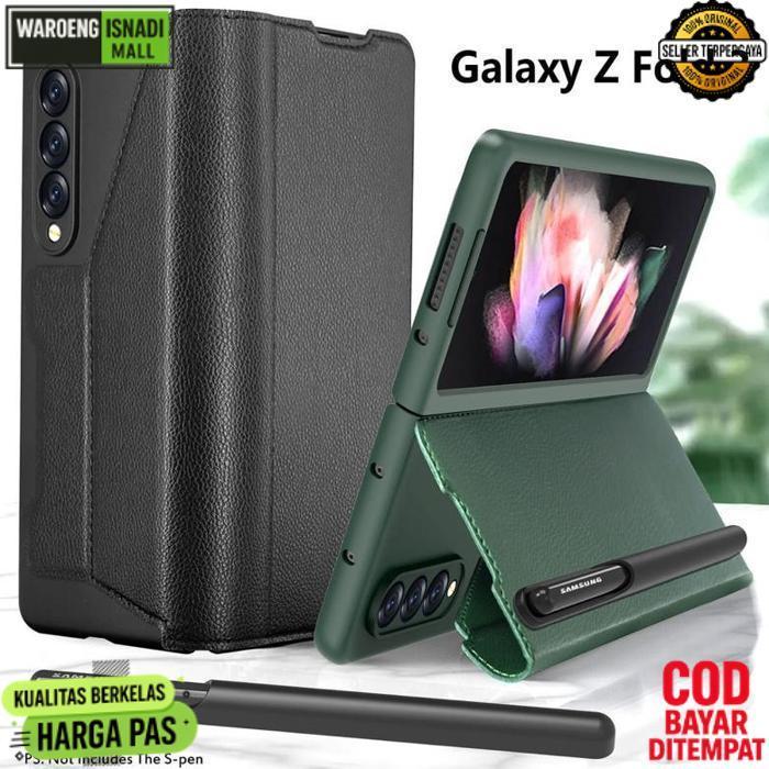 Termurah Case Leather Samsung Z Fold 3 / Z Fold 4 / Z Fold 5 Case Flip Samsung Fold 3 / 4 With S Pen