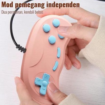 ULIKE Robot Game Retro Mini Portabel Berisi 500 dalam 1 Game 3 Inci Terhubung ke TV