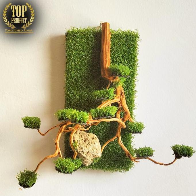 Bonsai Plastik Gantung Tanaman Artificial Hiasan Dinding Kantor Ruang Tamu Cafe Lobby Kamar Hotel .