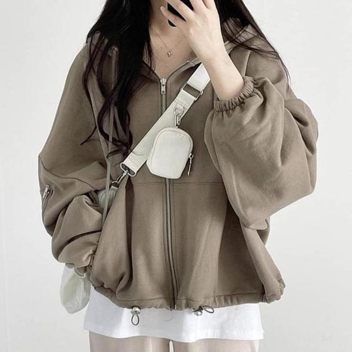 Sweater Hoodie Wanita Korea Oversize Import Polos Kekinian Sweater