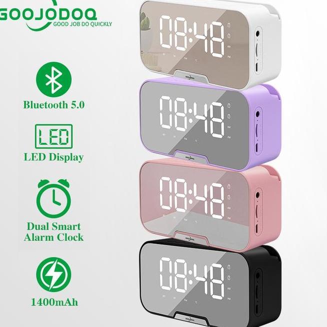 Goojodoqspeaker Jam Bluetooth Portable Dan Fm Radio Wireless Bass Mini Stereo Led Display Alarm Clo 