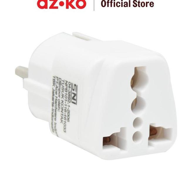 Azko Krisbow Steker Arde Adaptor Travel Tanpa Switch Putih