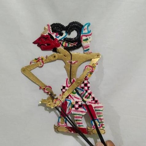 Setiyaki Wayang Kulit Asli Ukuran Kecil Tinggi 30cm Hiasan Dinding dan Mainan