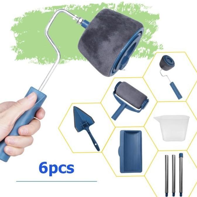 1 Set Kuas Roll Cat Tembok Paint Runner Pro Roller 8 In 1