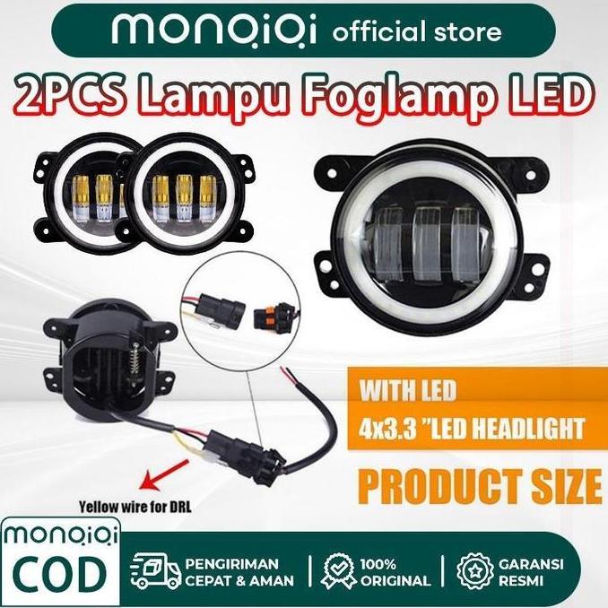 2pcs lampu daymaker foglamp 4 inch 30 watt  Fog lamp Angel aye putih kuning Baut Bumper Car Lampu Fo